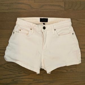 Theory white denim shorts